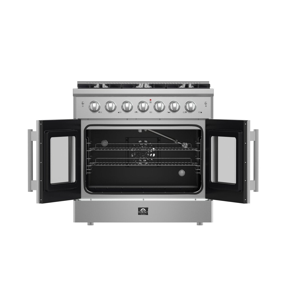 Forno Galiano 36-Inch Freestanding French Door Gas Range, 6 Burners, Convection Oven, Energy Efficient - BonPrix Électroménagers
