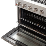 Forno Galiano 36-Inch Freestanding Gas Range, Stainless Steel, 6 Burners, Energy Efficient - BonPrix Électroménagers