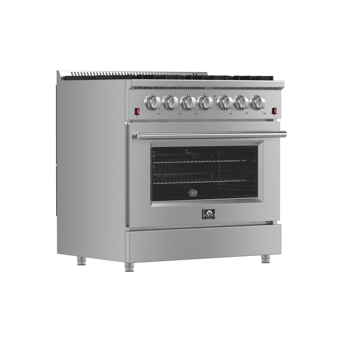 Forno Galiano 36-Inch Freestanding Gas Range, Stainless Steel, 6 Burners, Energy Efficient - BonPrix Électroménagers