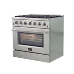 Forno Galiano 36-Inch Freestanding Gas Range, Stainless Steel, 6 Burners, Energy Efficient - BonPrix Électroménagers