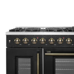 Forno Galiano 48" Freestanding French Door Gas Range in Black - BonPrix Électroménagers