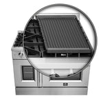 Forno Galiano 48-Inch Freestanding French Door Gas Range, 8 Burners, Griddle, Convection Oven, Energy Efficient - BonPrix Électroménagers