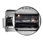 FORNO Galiano 48-Inch French Door Dual Fuel Range All Stainless Steel, 8 Sealed Burners, 107,000 BTU, Griddle, 6.58 cu.ft. Double Ovens - BonPrix Électroménagers