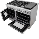 FORNO Galiano 48-Inch French Door Dual Fuel Range All Stainless Steel, 8 Sealed Burners, 107,000 BTU, Griddle, 6.58 cu.ft. Double Ovens - BonPrix Électroménagers