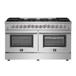 Forno Galiano 60-Inch Freestanding Dual Fuel Range, 10 Burners, Double Convection Ovens - BonPrix Électroménagers
