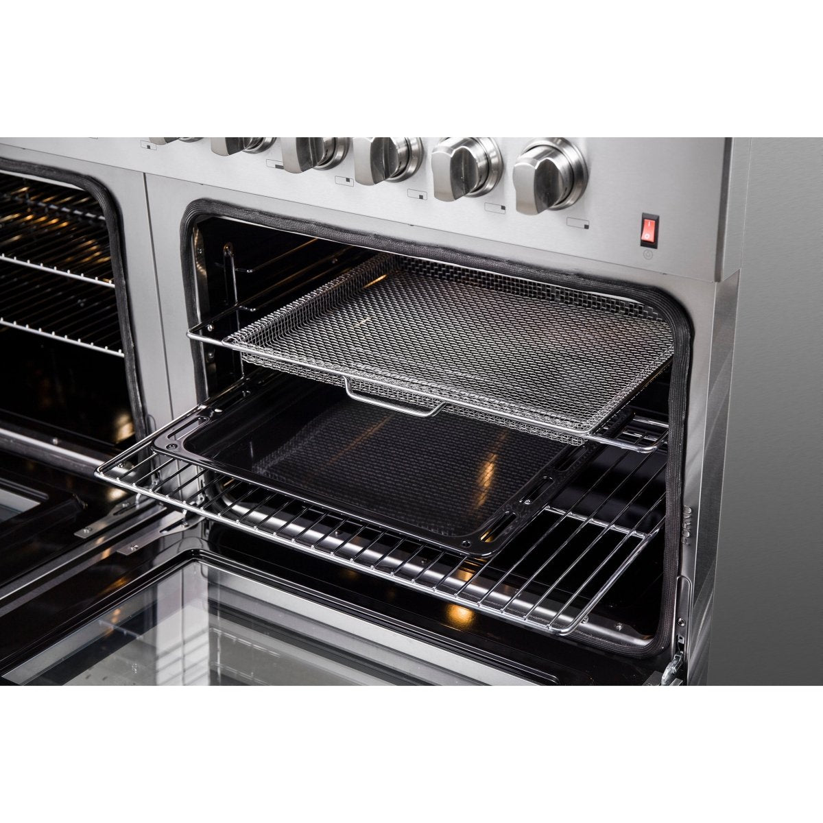 Forno Galiano 60-Inch Freestanding Dual Fuel Range, 10 Burners, Double Convection Ovens - BonPrix Électroménagers