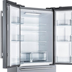 Forno Gallipoli 30-Inch French Door Refrigerator, 17.5 cu.ft Capacity, Modern Decorative Grill, 34-Inch Width, Stainless Steel, No Frost Technology, Energy Efficient - BonPrix Électroménagers
