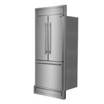 Forno Gallipoli 30-Inch French Door Refrigerator, 17.5 cu.ft Capacity, Modern Decorative Grill, 34-Inch Width, Stainless Steel, No Frost Technology, Energy Efficient - BonPrix Électroménagers