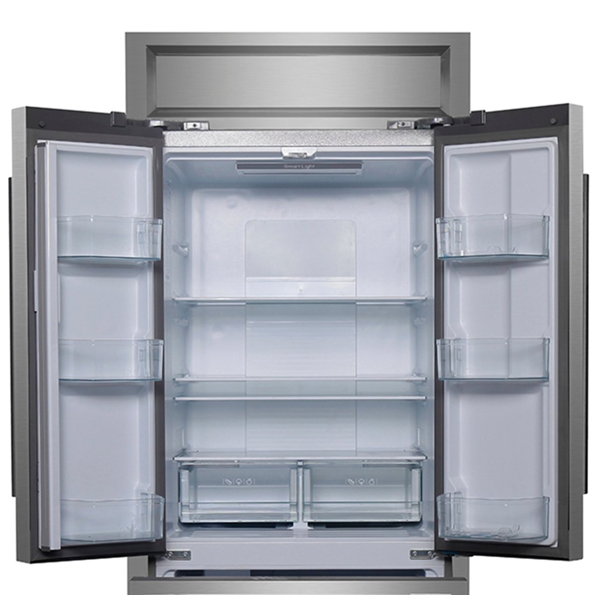 Forno Gallipoli 30-Inch French Door Refrigerator, 17.5 cu.ft Capacity, Modern Decorative Grill, 34-Inch Width, Stainless Steel, No Frost Technology, Energy Efficient - BonPrix Électroménagers