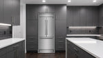 Forno Gallipoli 30-Inch French Door Refrigerator, 17.5 cu.ft Capacity, Modern Decorative Grill, 34-Inch Width, Stainless Steel, No Frost Technology, Energy Efficient - BonPrix Électroménagers