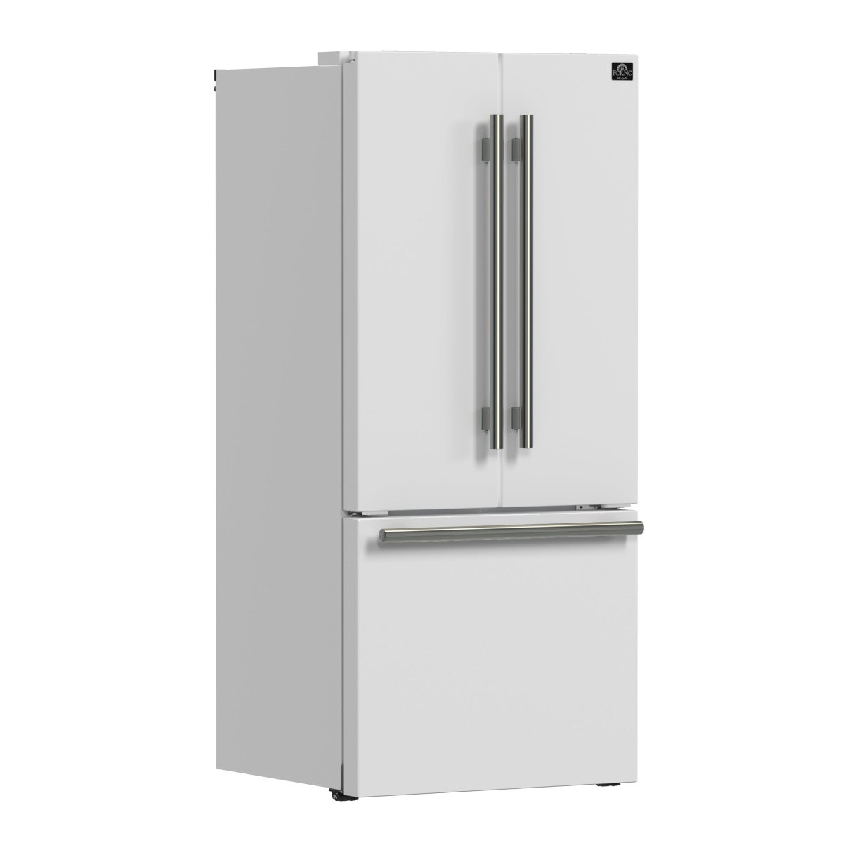 Forno Gallipoli Espresso 30-Inch White French Door Refrigerator, Bottom Freezer, 17.5 Cu. Ft., No Frost, Ice Maker - BonPrix Électroménagers