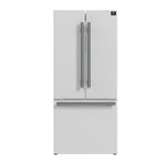 Forno Gallipoli Espresso 30-Inch White French Door Refrigerator, Bottom Freezer, 17.5 Cu. Ft., No Frost, Ice Maker - BonPrix Électroménagers