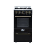 Forno Lamazze 20 Inch Freestanding Gas Range in Black, Compact Design - BonPrix Électroménagers