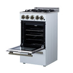 Forno Lamazze 20 Inch Freestanding Gas Range in White, Compact Design - BonPrix Électroménagers