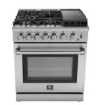 Forno Lazio 30-Inch Freestanding Dual Fuel Range, 5 Burners, True Convection Oven - BonPrix Électroménagers