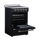 Forno Loiano 24 Inch Freestanding Electric Range in Black, Canada Version, Plug and Cord Included - BonPrix Électroménagers