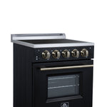 Forno Loiano 24 Inch Freestanding Electric Range in Black, Canada Version, Plug and Cord Included - BonPrix Électroménagers