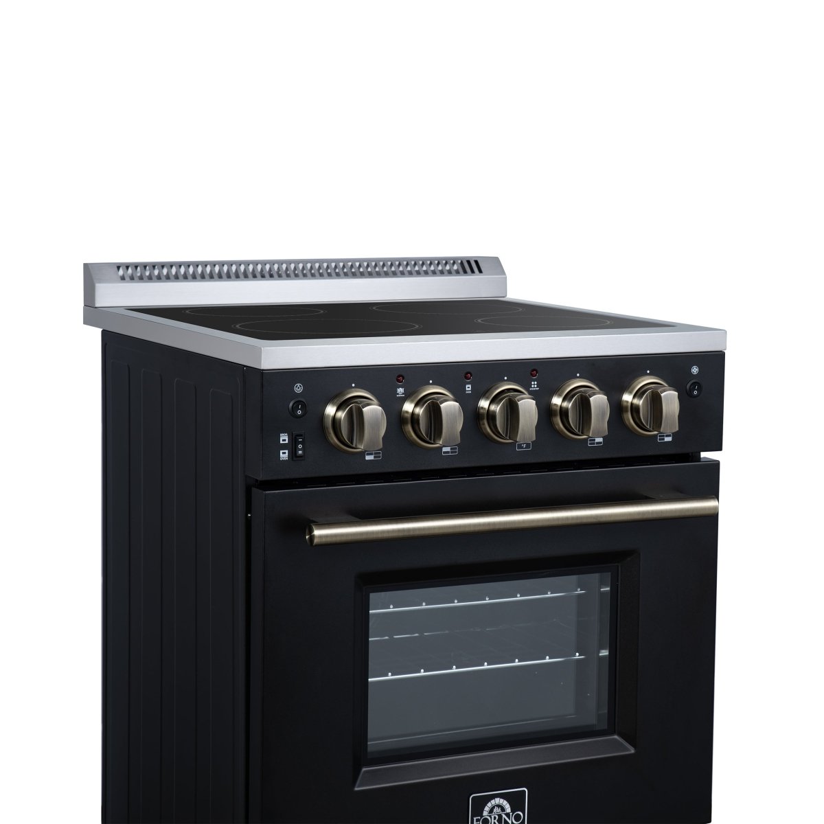 Forno Loiano 24 Inch Freestanding Electric Range in Black, Canada Version, Plug and Cord Included - BonPrix Électroménagers