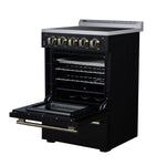 Forno Loiano 24 Inch Freestanding Electric Range in Black, Canada Version, Plug and Cord Included - BonPrix Électroménagers
