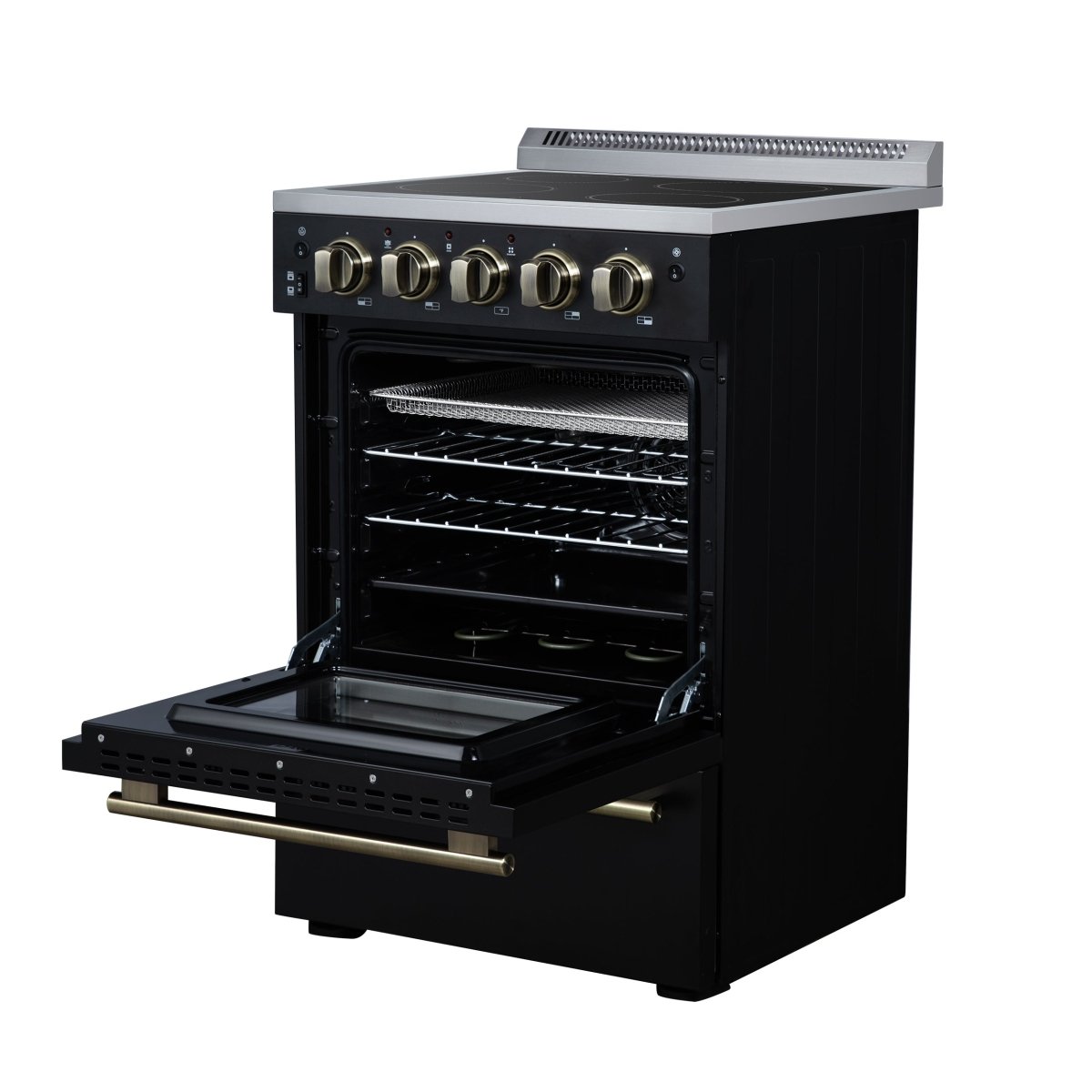 Forno Loiano 24 Inch Freestanding Electric Range in Black, Canada Version, Plug and Cord Included - BonPrix Électroménagers