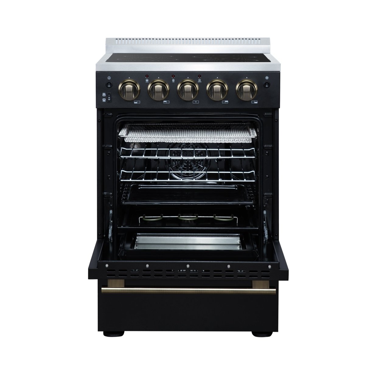 Forno Loiano 24 Inch Freestanding Electric Range in Black, Canada Version, Plug and Cord Included - BonPrix Électroménagers