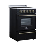 Forno Loiano 24 Inch Freestanding Electric Range in Black, Canada Version, Plug and Cord Included - BonPrix Électroménagers