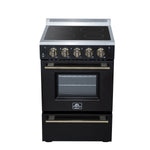 Forno Loiano 24 Inch Freestanding Electric Range in Black, Canada Version, Plug and Cord Included - BonPrix Électroménagers