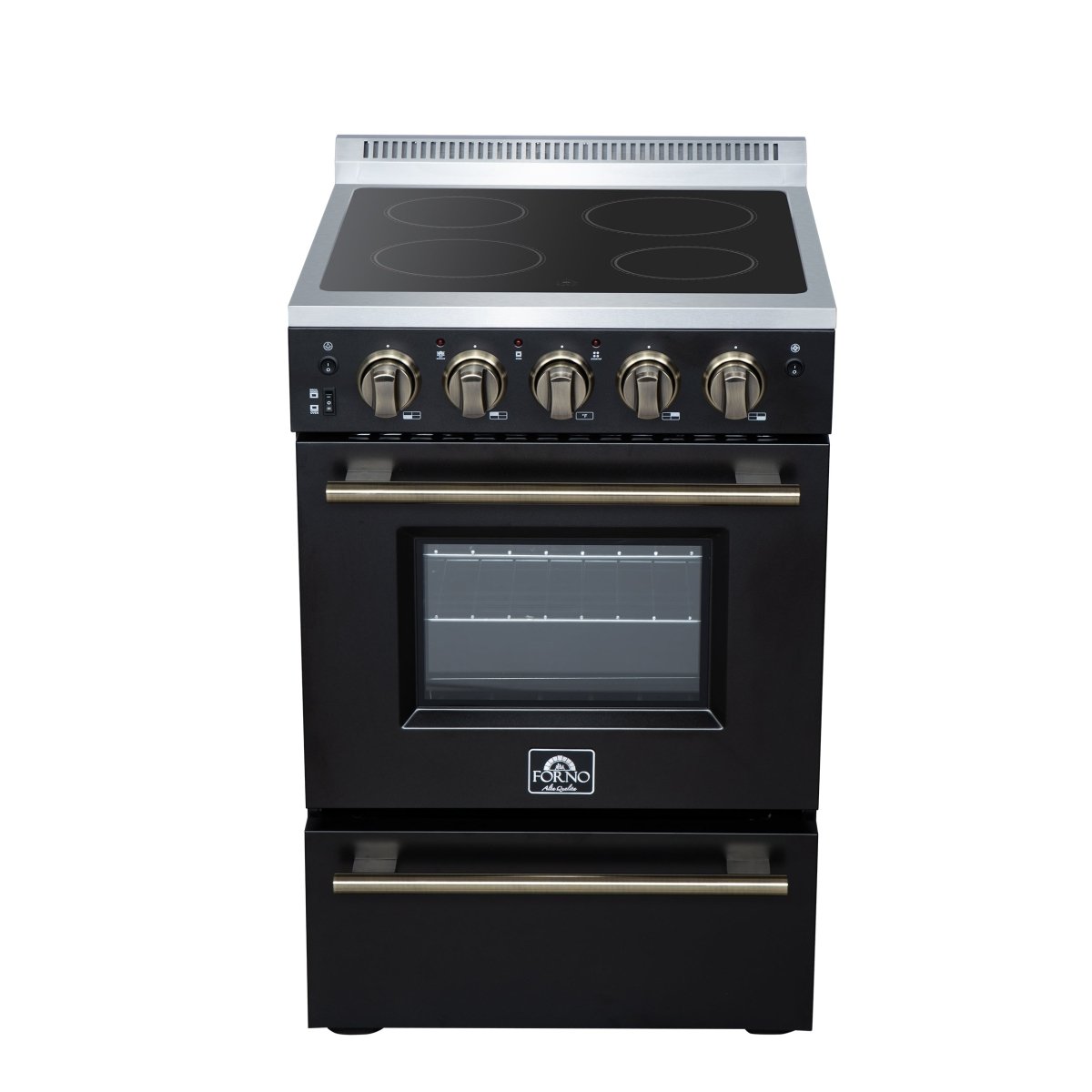Forno Loiano 24 Inch Freestanding Electric Range in Black, Canada Version, Plug and Cord Included - BonPrix Électroménagers