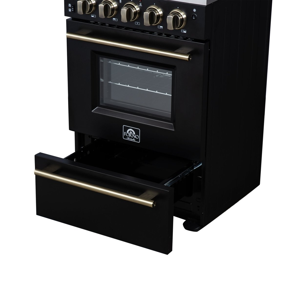 Forno Loiano 24 Inch Freestanding Electric Range in Black, Canada Version, Plug and Cord Included - BonPrix Électroménagers