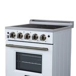 Forno Loiano 24 Inch Freestanding Electric Range in White, Canada Version, Plug and Cord Included - BonPrix Électroménagers