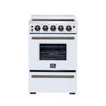 Forno Loiano 24 Inch Freestanding Electric Range in White, Canada Version, Plug and Cord Included - BonPrix Électroménagers