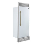 Forno Maderno 28-Inch Built-In Convertible Refrigerator in White with Antique Brass Handle, 13.6 cu.ft. Right Swing with Decorative Trim - 32-Inch Wide - BonPrix Électroménagers