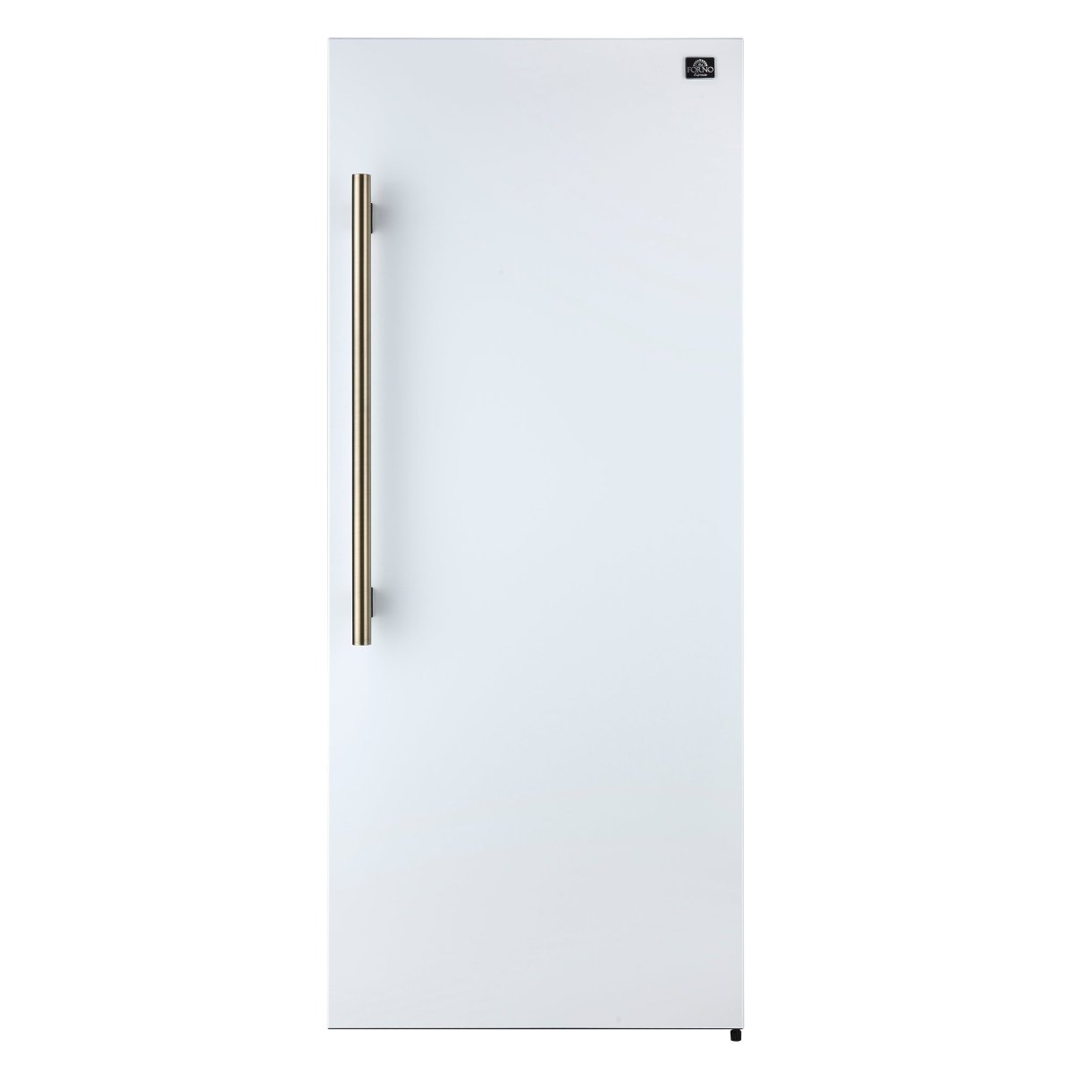 Forno Maderno 28-Inch Built-In Convertible Refrigerator in White with Antique Brass Handle, 13.6 cu.ft. Right Swing with Decorative Trim - 32-Inch Wide - BonPrix Électroménagers