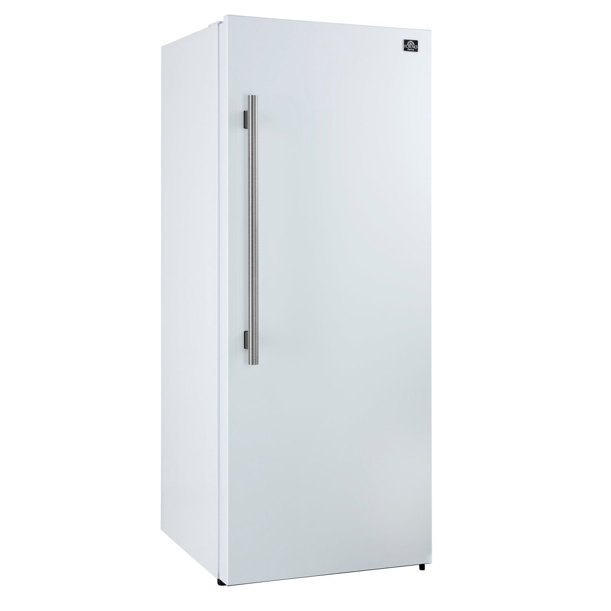 Forno Maderno 28-Inch Convertible Freezer/Refrigerator in White with Antique Brass Handle, 13.6 cu.ft. Right Swing - BonPrix Électroménagers