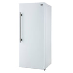 Forno Maderno 28-Inch Convertible Freezer/Refrigerator in White with Antique Brass Handle, 13.6 cu.ft. Right Swing - BonPrix Électroménagers