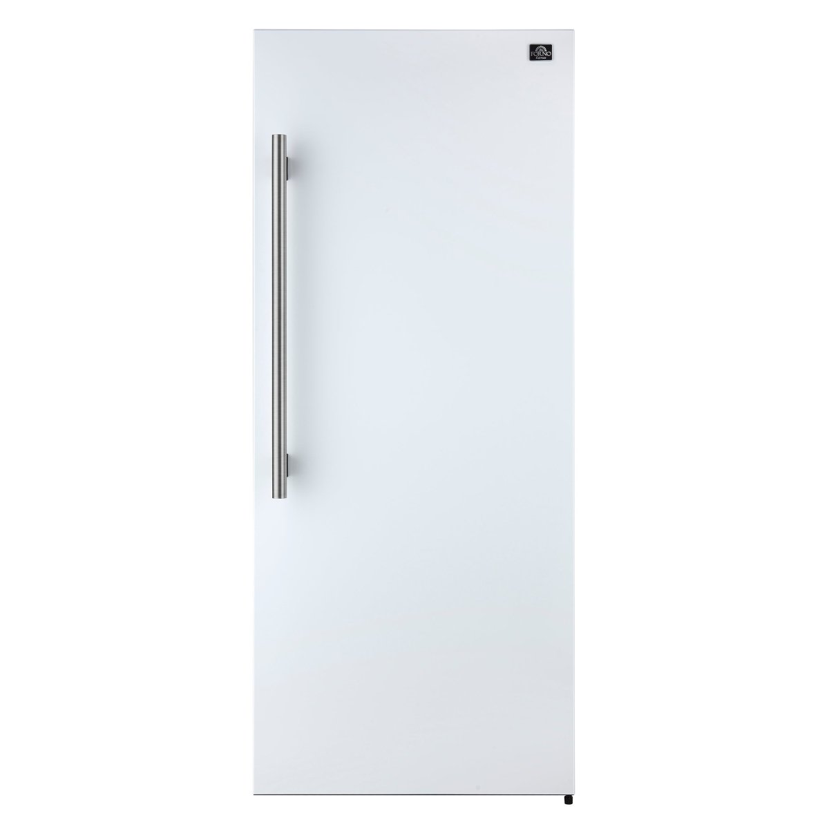 Forno Maderno 28-Inch Convertible Freezer/Refrigerator in White with Antique Brass Handle, 13.6 cu.ft. Right Swing - BonPrix Électroménagers