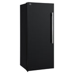 Forno Maderno 28-Inch Convertible Upright Freezer/Refrigerator in Black with Antique Brass Handle, 13.6 cu.ft., Left Swing - BonPrix Électroménagers