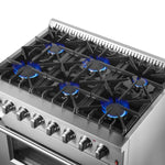 Forno Marco 36-Inch Dual Fuel Range, Stainless Steel, 6 Burners, 67,000 BTU, True Convection Oven, Energy Efficient - BonPrix Électroménagers
