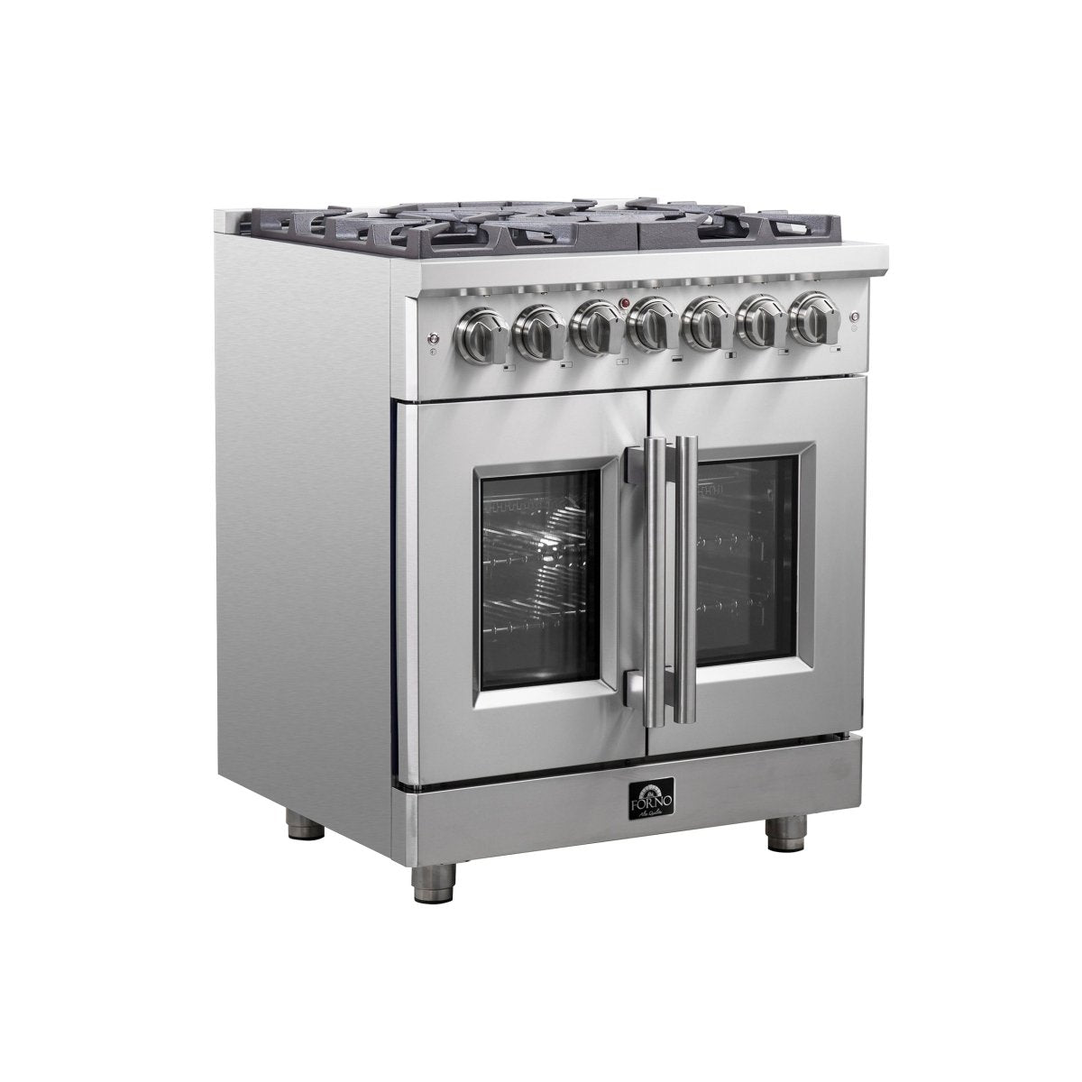 Forno Massimo 30-Inch Freestanding French Door Dual Fuel Range, 4 Burners, True Convection Oven - BonPrix Électroménagers