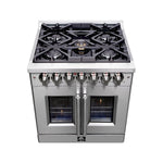 Forno Massimo 30-Inch Freestanding French Door Dual Fuel Range, 4 Burners, True Convection Oven - BonPrix Électroménagers