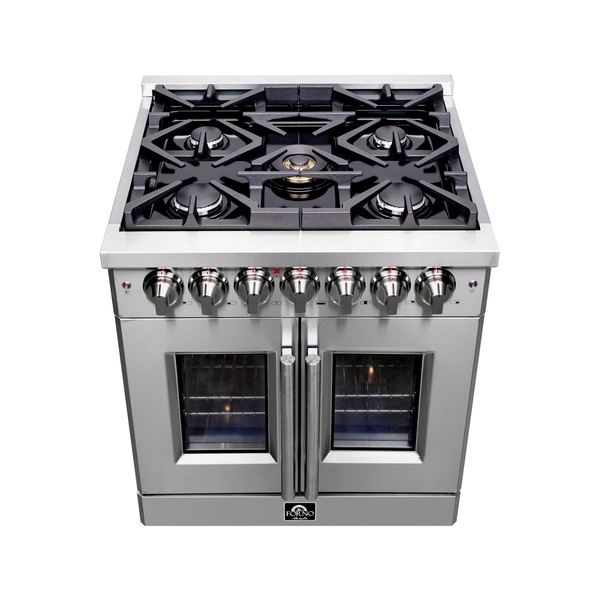 Forno Massimo 30-Inch Freestanding French Door Dual Fuel Range, 4 Burners, True Convection Oven - BonPrix Électroménagers