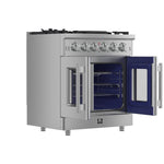 Forno Massimo 30-Inch Freestanding French Door Gas Range, 4 Burners, Convection Oven, Energy Efficient - BonPrix Électroménagers