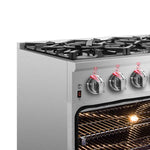 Forno Massimo 36-Inch Freestanding Dual Fuel Range, 6 Burners, Double Convection Ovens - BonPrix Électroménagers