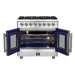 Forno Massimo 36-Inch Freestanding French Door Dual Fuel Range, 6 Burners, True Convection Oven - BonPrix Électroménagers