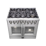 Forno Massimo 36-Inch Freestanding French Door Dual Fuel Range, 6 Burners, True Convection Oven - BonPrix Électroménagers