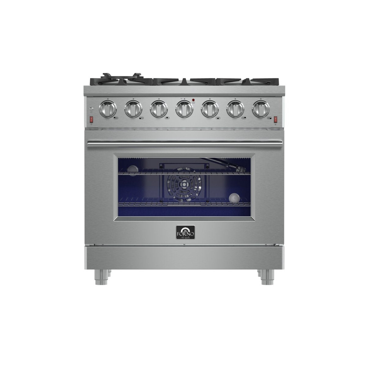 Forno Massimo 36-Inch Freestanding Gas Range, 6 Sealed Burners, Convection Oven, Energy Efficient - BonPrix Électroménagers