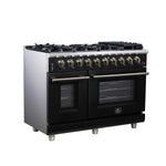 Forno Massimo 48-Inch Black Freestanding Gas Range, 8 Burners, True Convection Oven - BonPrix Électroménagers