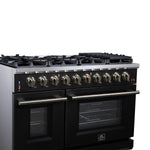 Forno Massimo 48-Inch Black Freestanding Gas Range, 8 Burners, True Convection Oven - BonPrix Électroménagers