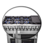 Forno Massimo 48-Inch Freestanding French Door Gas Range, 8 Burners, Convection Oven, Energy Efficient - BonPrix Électroménagers