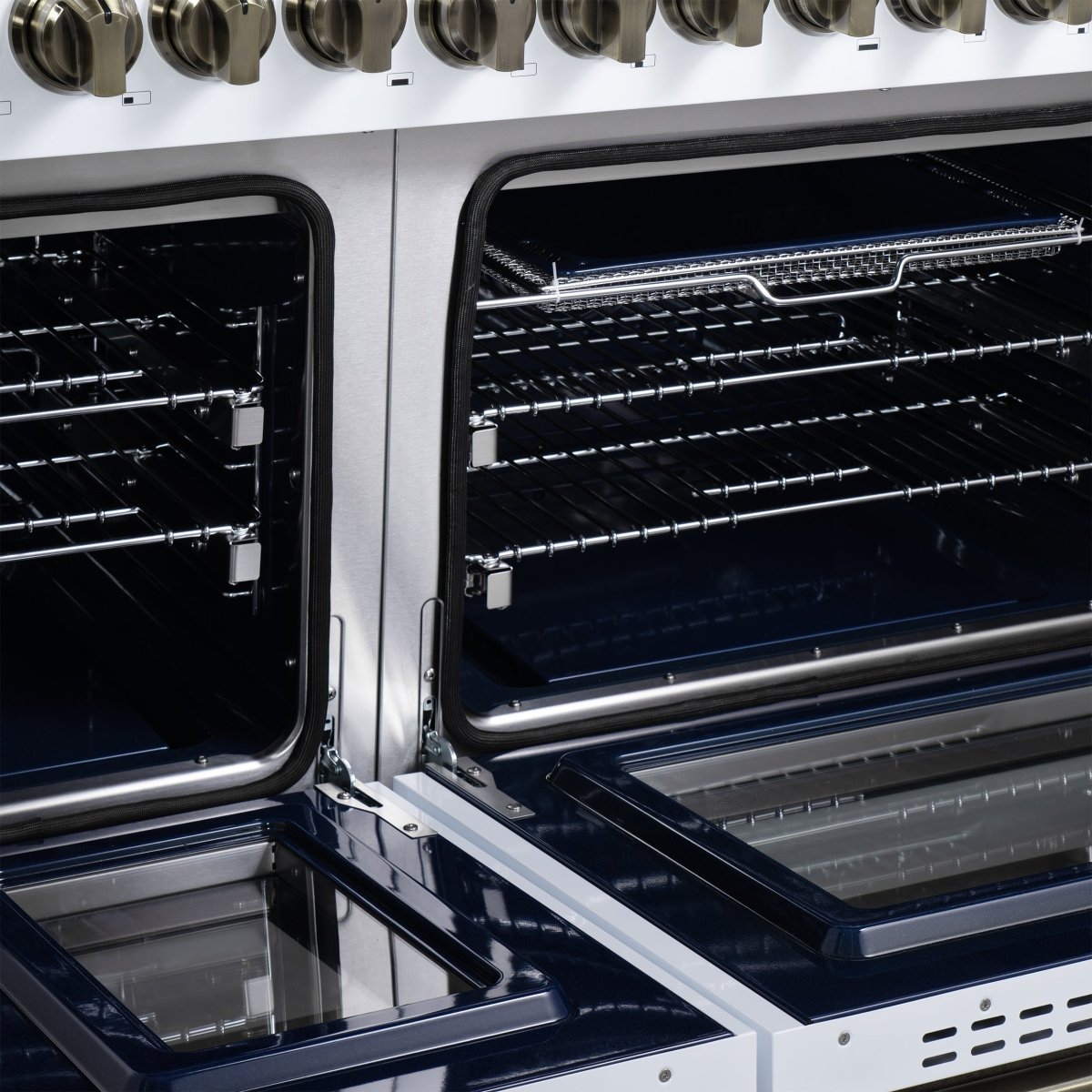 Forno Massimo 48-Inch White Freestanding Gas Range, 8 Burners, True Convection Oven - BonPrix Électroménagers